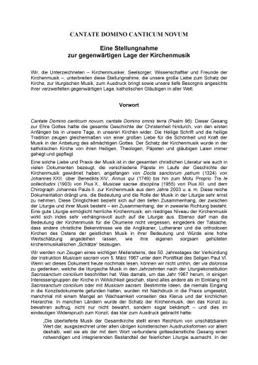 Titel Cantate Domino