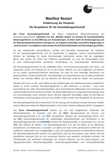 Titelseite Manifest Restart