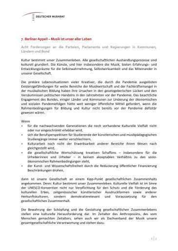 Titel 7 Berliner Appell