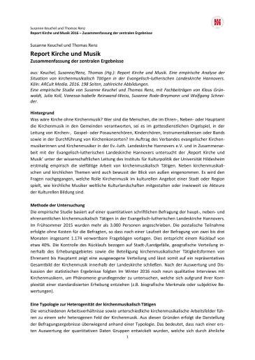 Titel Report Kirche und Musik