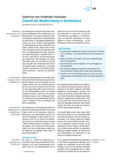 Titel Zukunft Musiknutzung