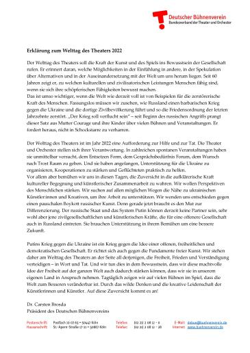 Titel Welttag Theater