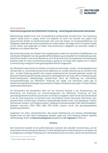 Cover DMR Honoraruntergrenzen