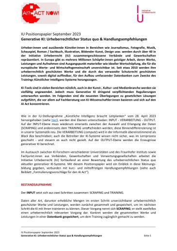 Positionspapier Generative KI