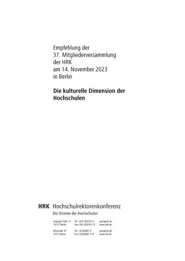Cover Die kulturelle Dimension der Hochschulen