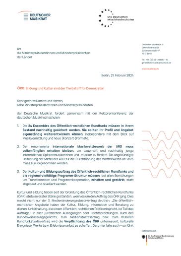 Abbildung: 1. Seite des Offenen Briefs