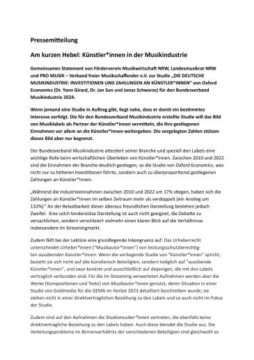 Abbildung: 1. Seite der Stellungnahme