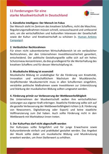 Abbildung: Erste Seite des Positionspapiers