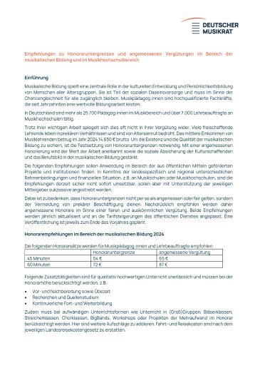 Abbildung: erste Seite der Stellungnahme