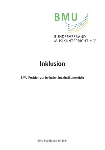 Cover BMU Position zur Inklusion im Musikunterricht