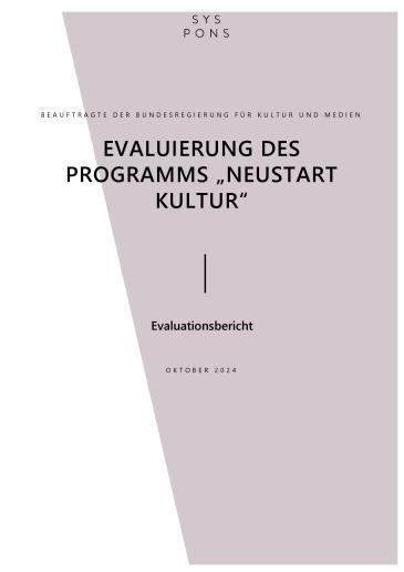 Cover Evaluierung des Programms Neustart Kultur