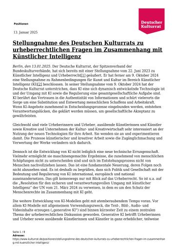 Cover Urheberrecht und künstliche Intelligenz