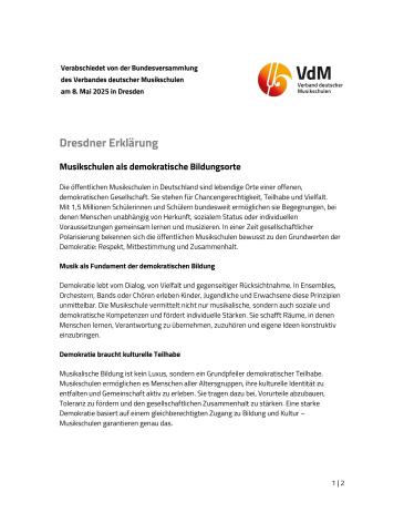 Cover Dresdner Erklärung