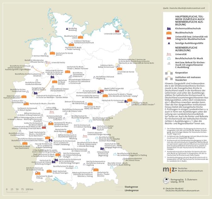 Deutschlandkarte der Ausbildungsstätten