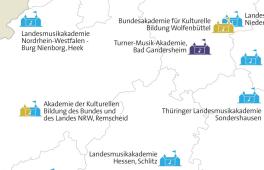 Teaser: Topografie der Bundes- und Landesakademien für musikalische Fort- und Weiterbildung.