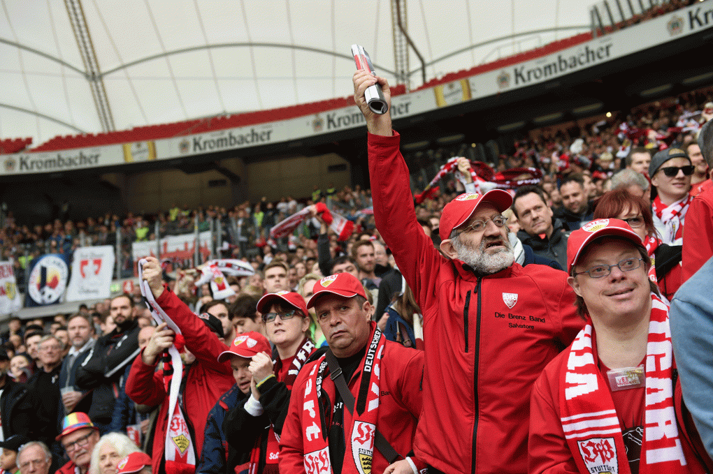Mitglieder der Brenz Band bei einem Spiel des VfB Stuttgart