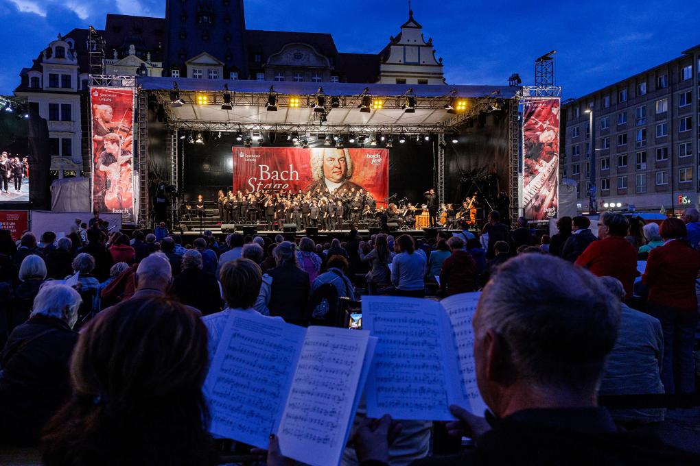 Open-Air-Veranstaltung BachStage auf dem Leipziger Marktplatz beim Bachfest Leipzig 2024