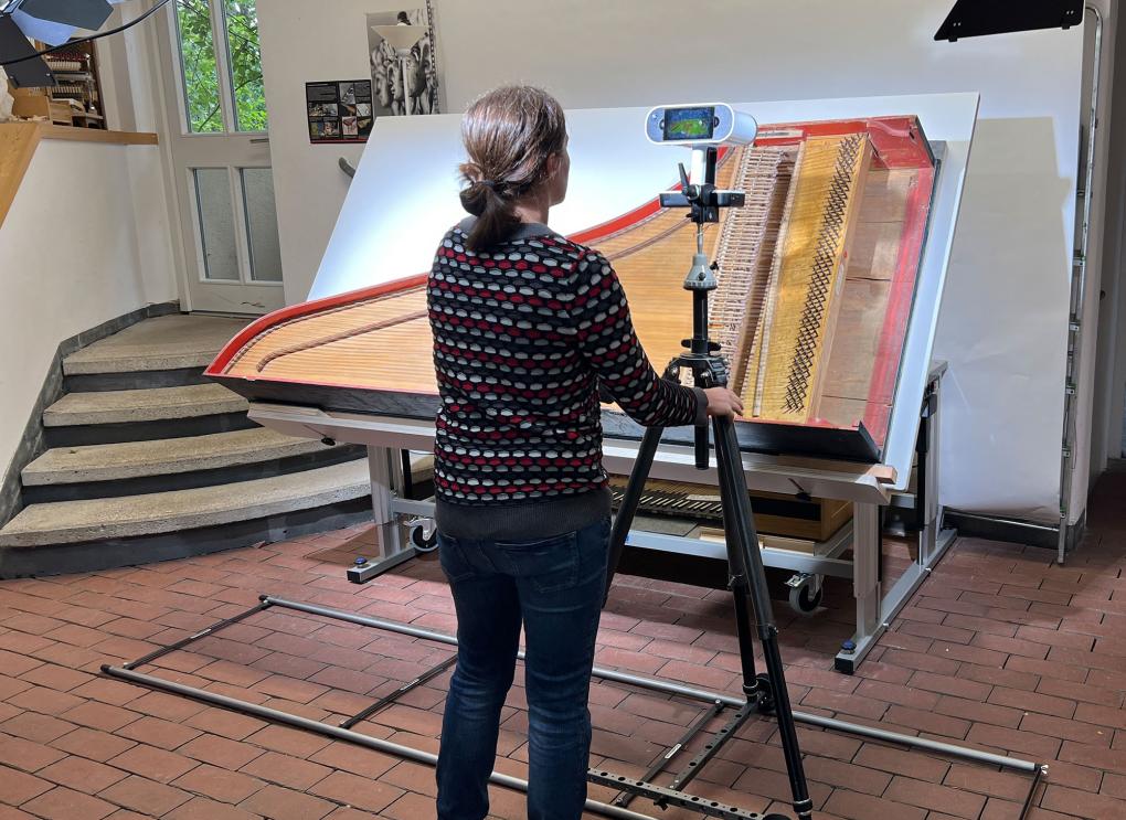 3D-Scan eines Hammerflügels von J. A. Spath (1761) aus dem Bestand des Heimatmuseums Oberammergau