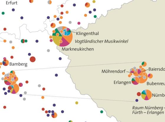 Teaser: Topografie des Musikinstrumentenbaus in Deutschland.