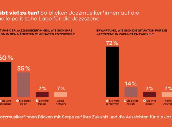 Grafik "So blicken Jazzmusiker*innen auf die aktuelle politische Lage für die Jazzszene"
